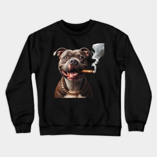 The Dog Life Brown Pitbull Cigar Crewneck Sweatshirt